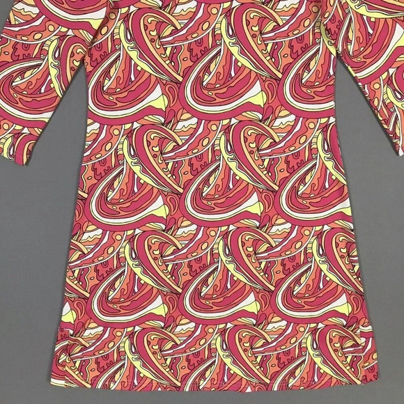 Lulu B Dress Size XS 3/4 Sleeve Stretch Nylon Green Black Geometric Print UPF 50 - Picture 8 of 16